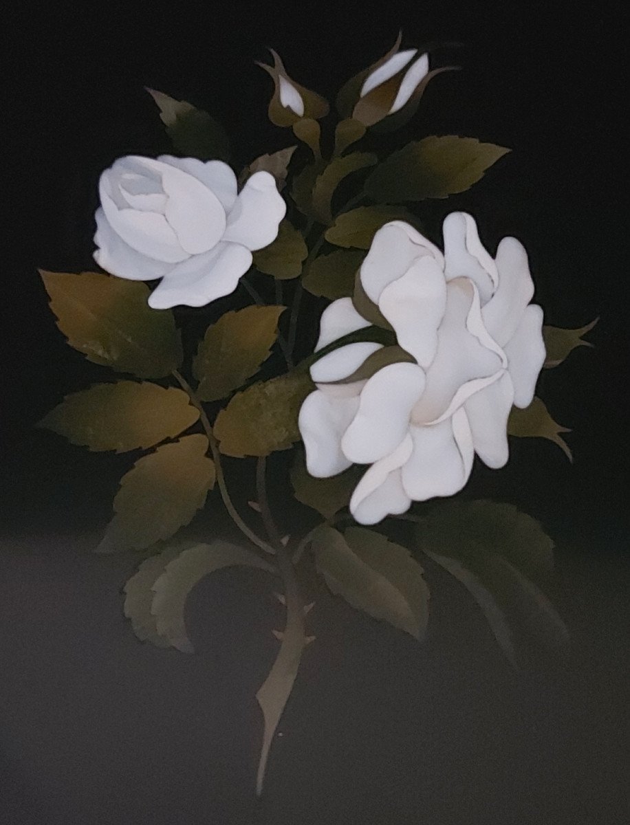 Marble Marquetry: Bouquet Of White Roses-photo-3