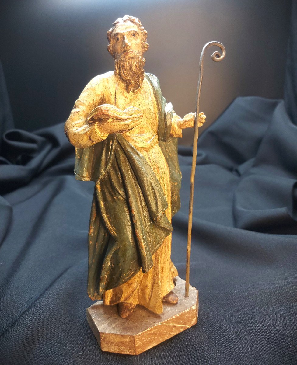 Personnage Religieux En Bois Sculpté-photo-5