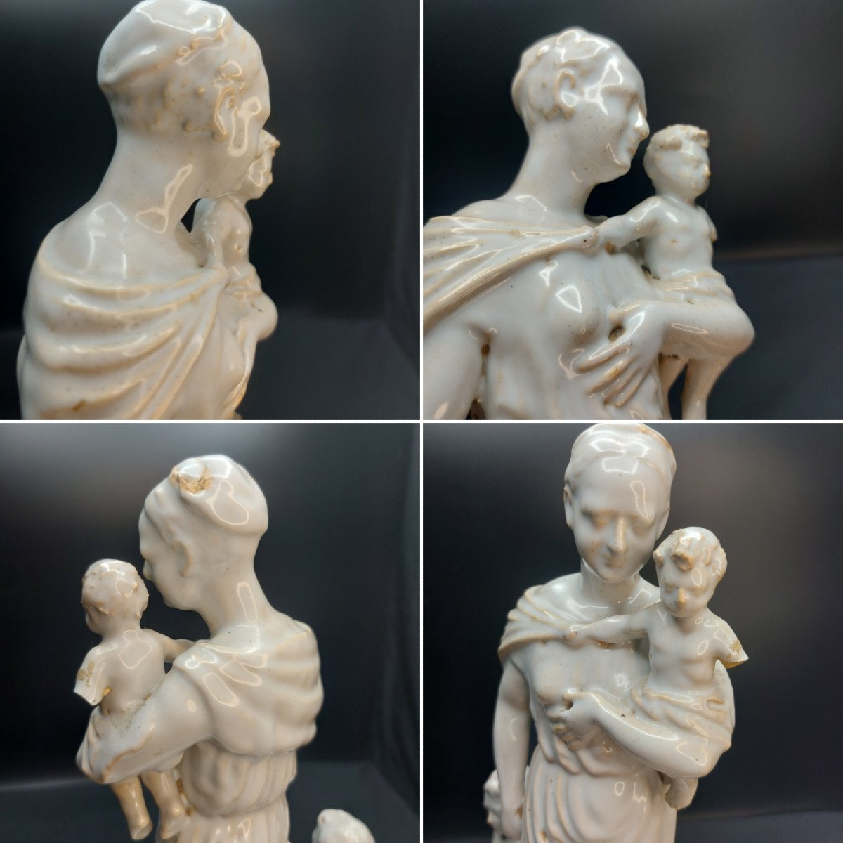 Maternity: 18th Century Earthenware Group, South Of France-photo-2