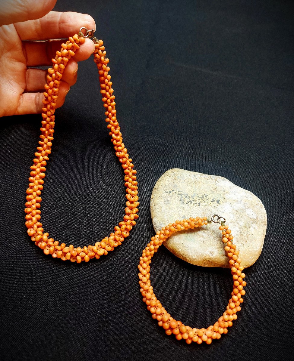 Perles De Corail : Collier Et Bracelet-photo-2