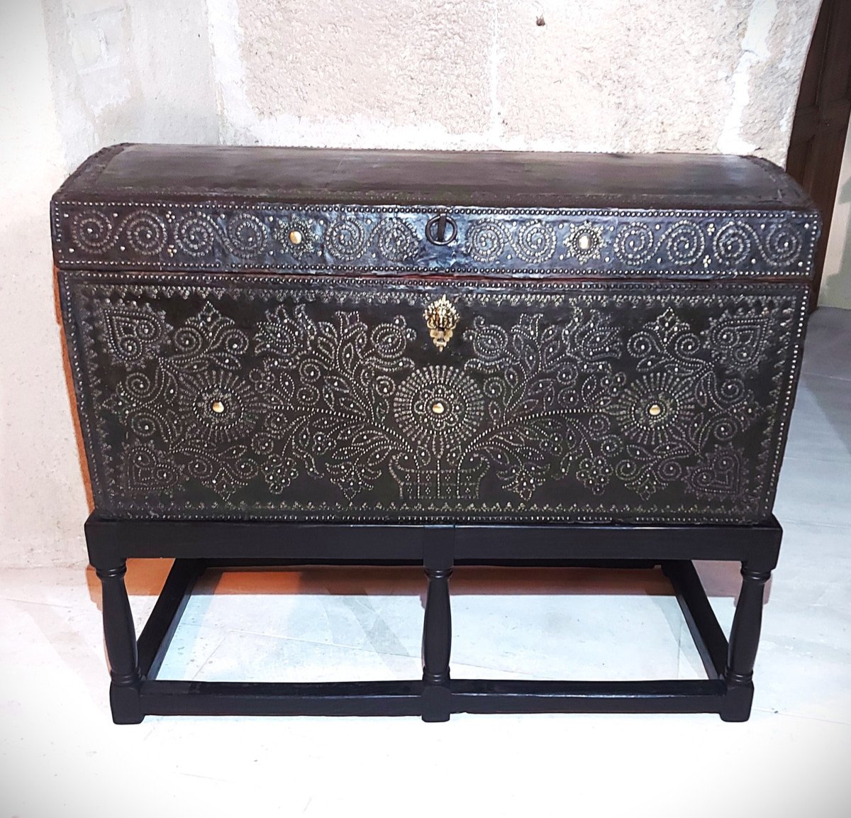 Studded Leather Coach Trunk Late 17th-early 18th Century