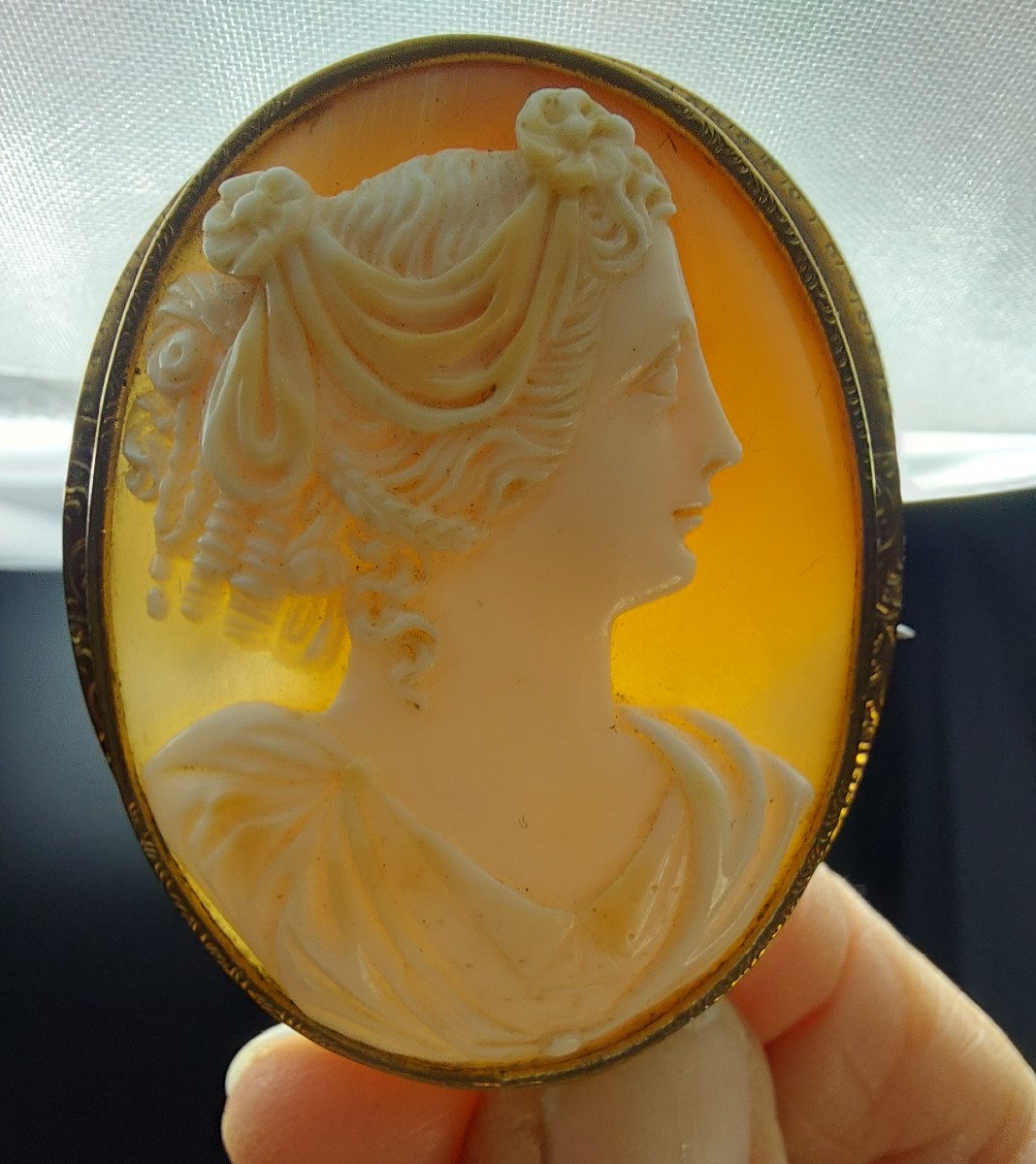 Shell Cameo On Brooch-photo-5