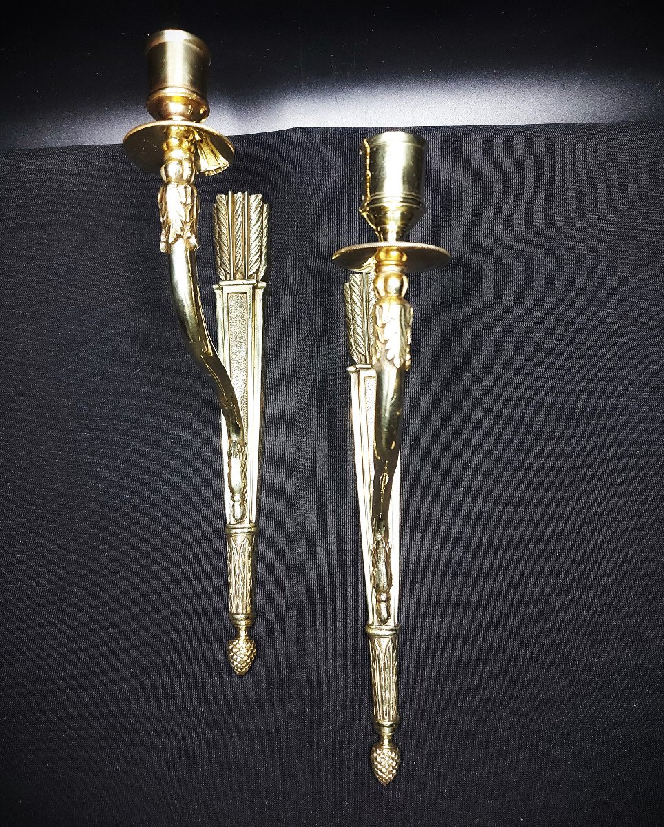 Bronze "quiver" Wall Lights (pair)-photo-5