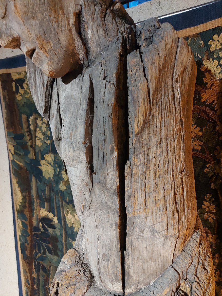 Christ Carved Wood 15th Century-photo-6