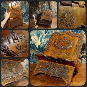 19th Century Carved Wood Altar Lectern