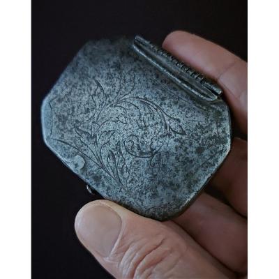 17th Century Engraved Iron Snuff Box