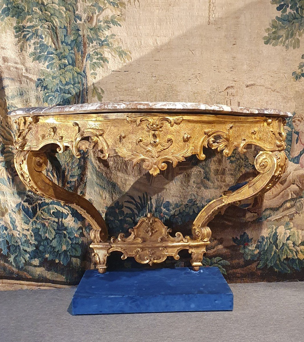 Importante Console En Bois Doré Epoque Louis XIV