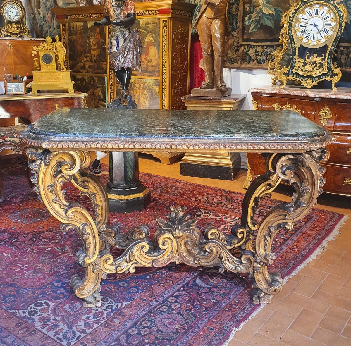 Importante Console En Bois Doré Epoque Louis XIV