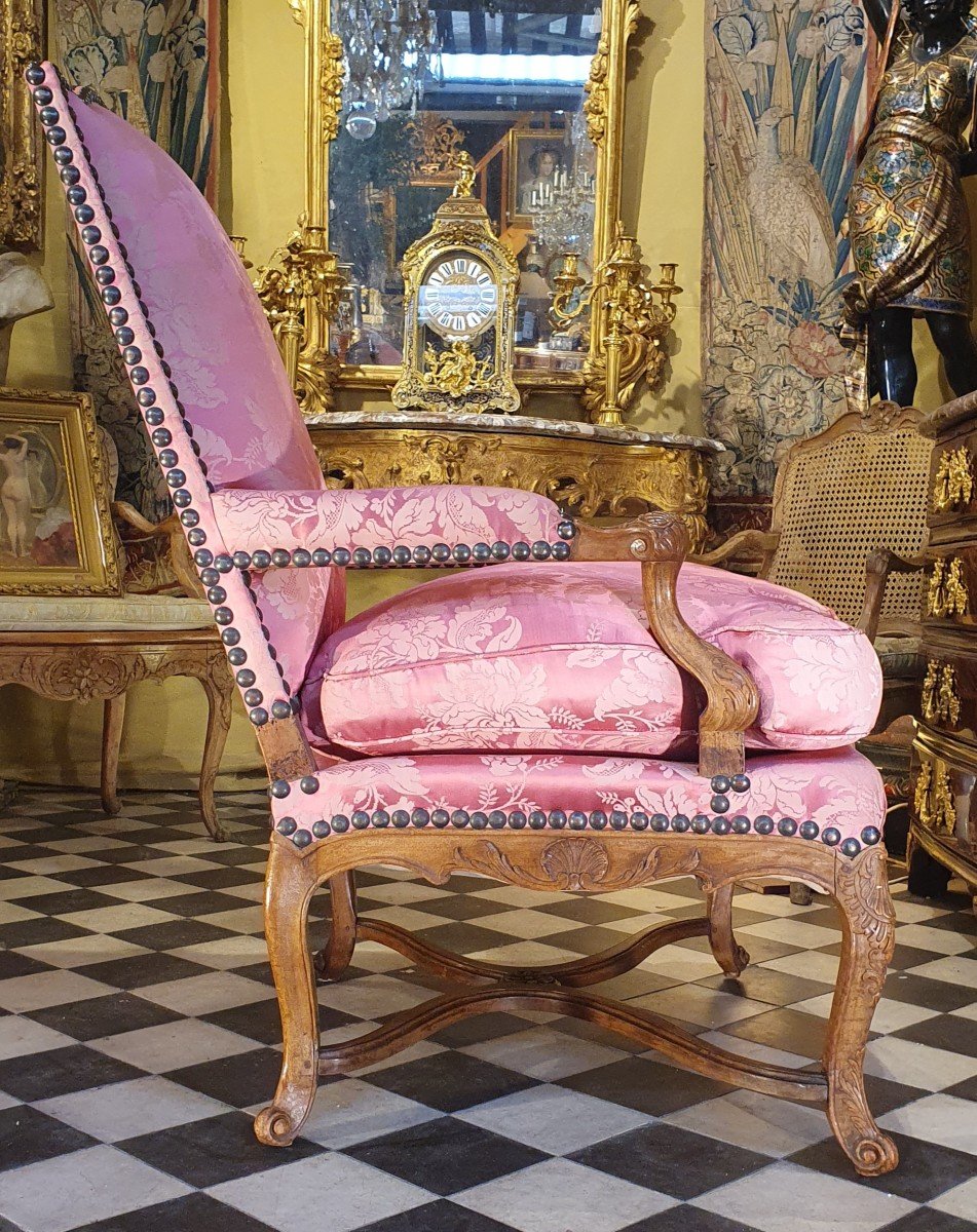 Important Armchair With Backrest To The Queen Regency Style-photo-2