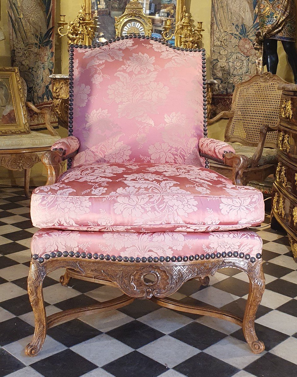 Important Armchair With Backrest To The Queen Regency Style-photo-2