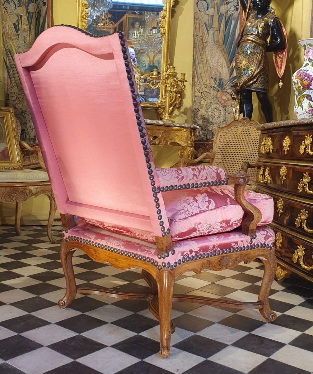 Important Armchair With Backrest To The Queen Regency Style-photo-3