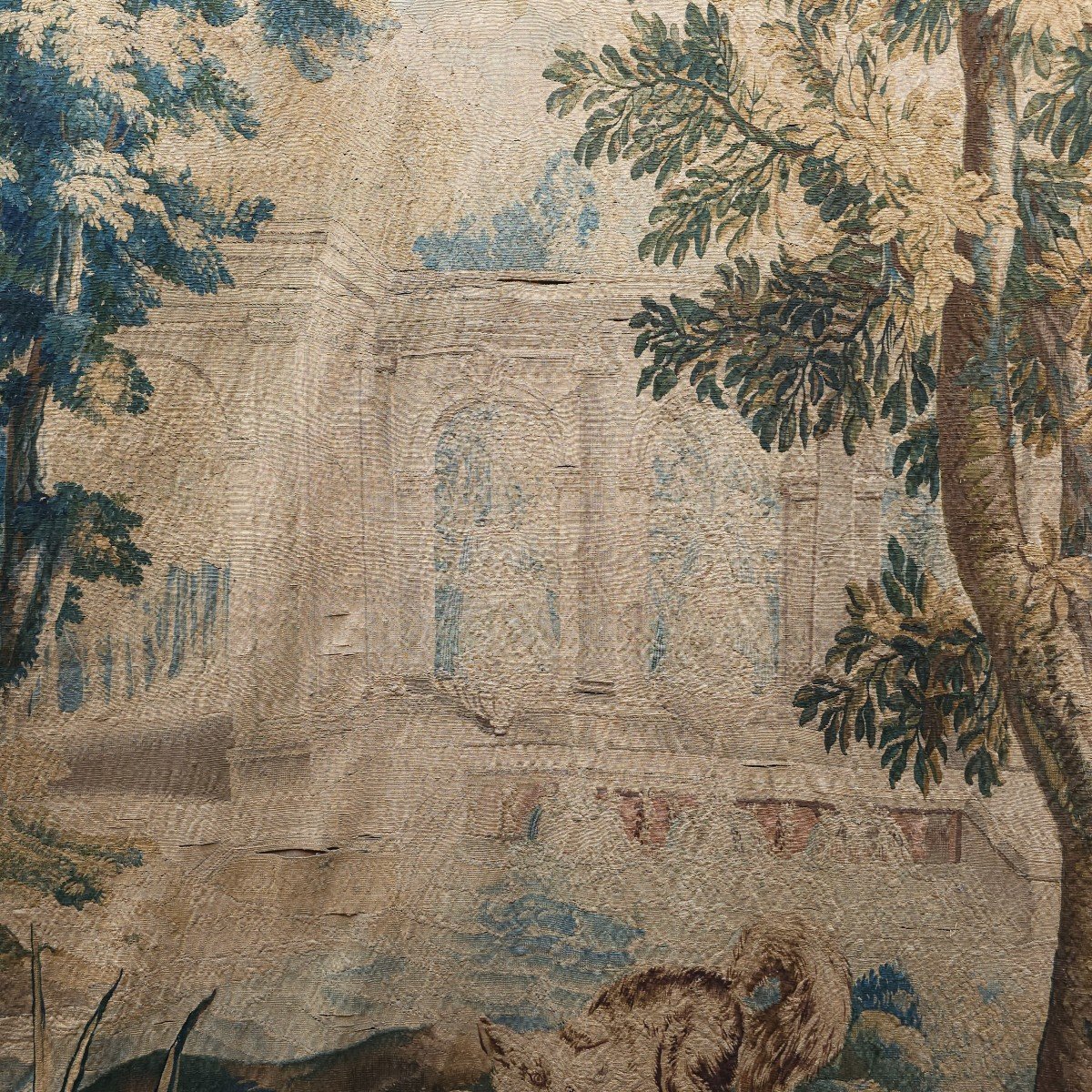 Fine Tapestry From The Manufacture Of Beauvais Louis XV Period-photo-4