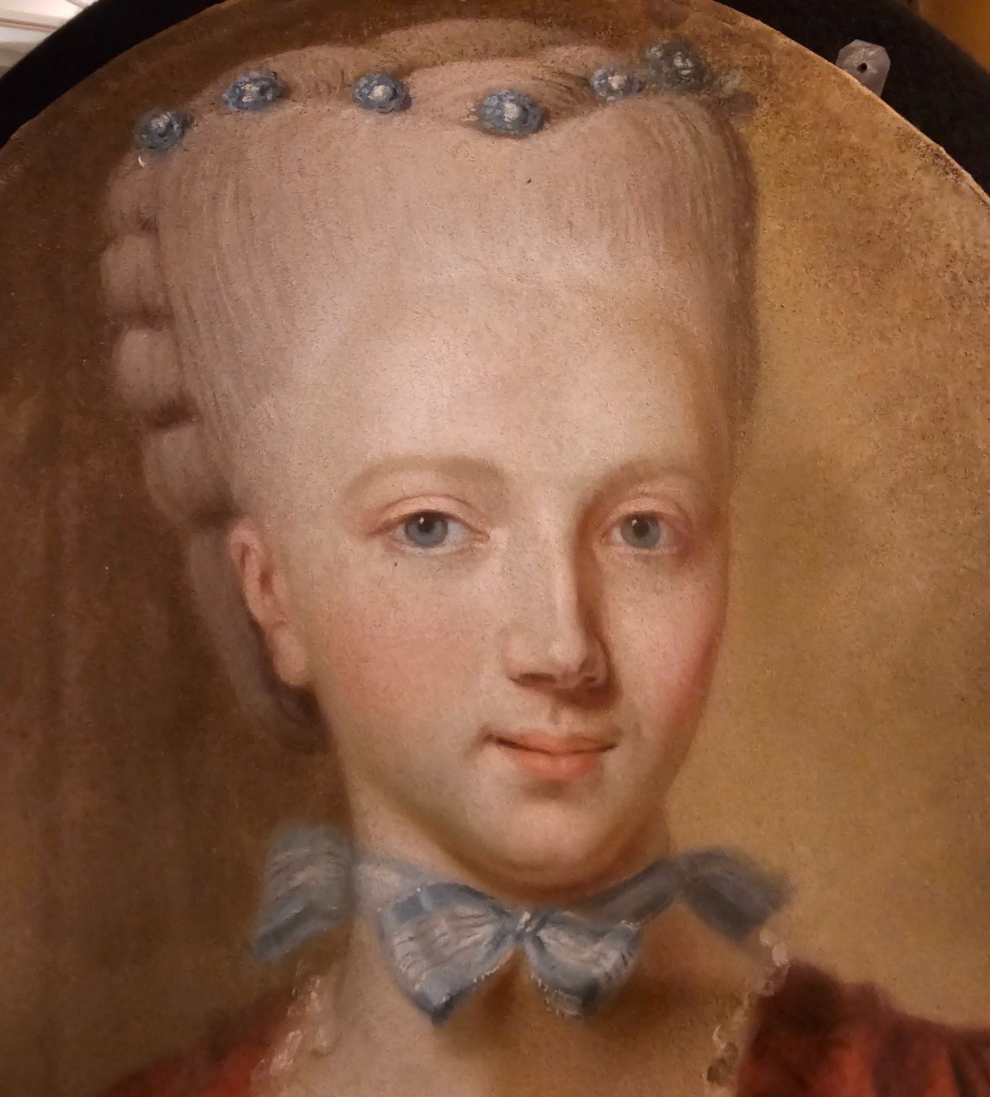 Pastel De Jeune Fille Epoque Louis XVI-photo-3