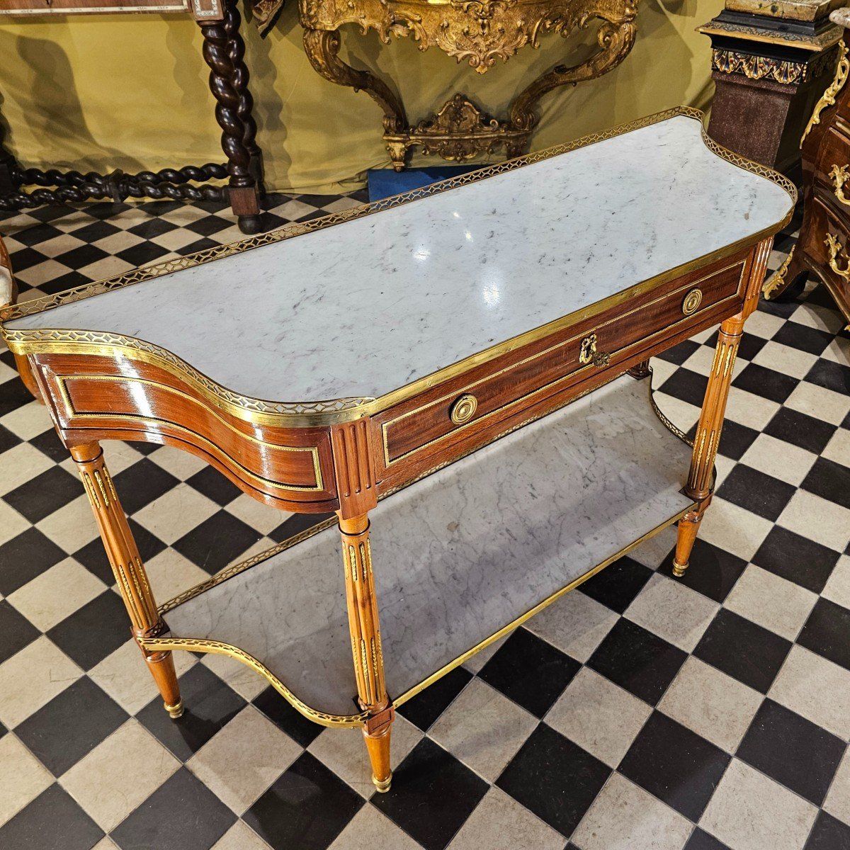 Console Desserte En Acajou Epoque Louis XVI-photo-3