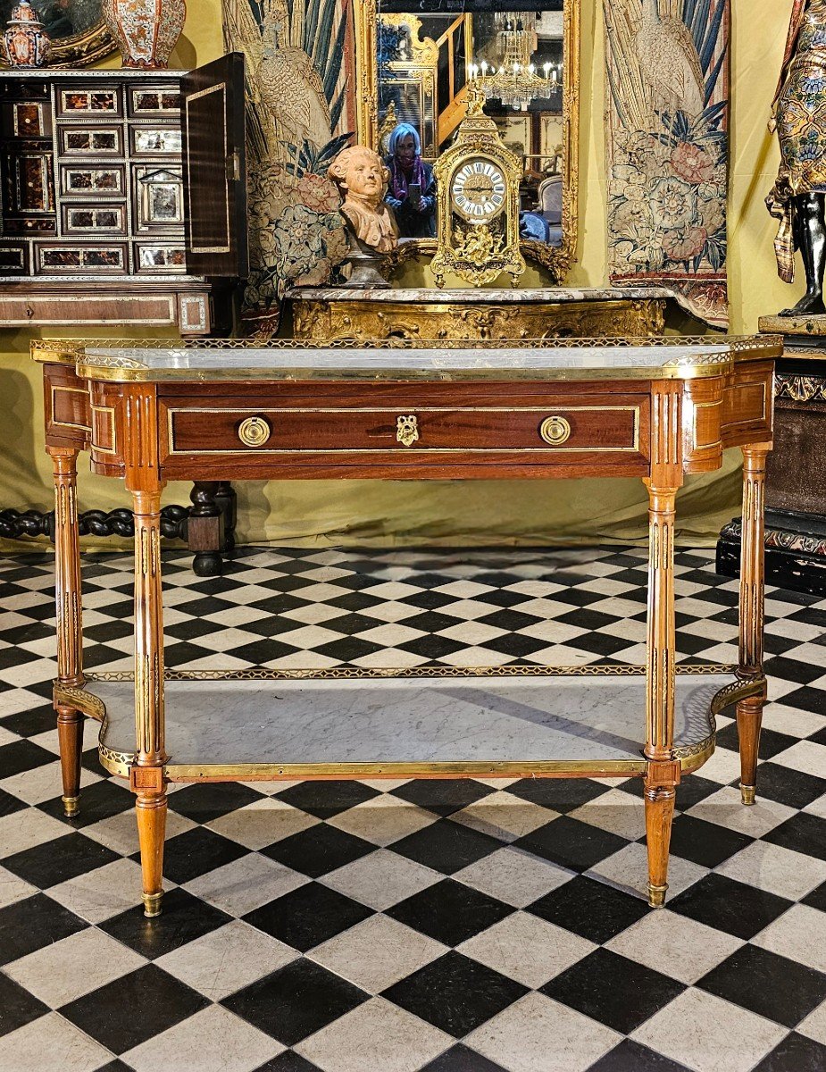 Console Desserte En Acajou Epoque Louis XVI