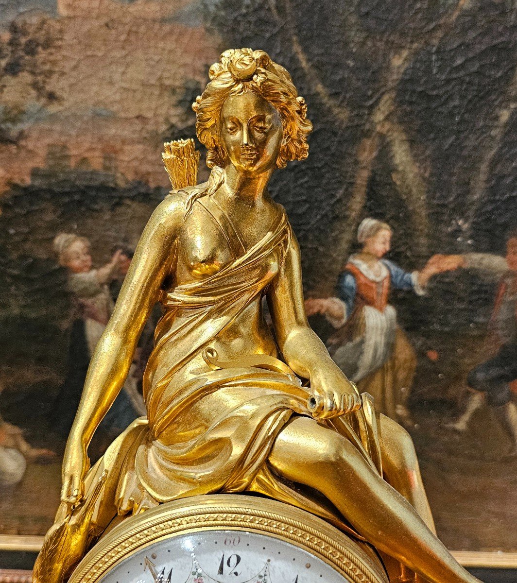 Pendule En Bronze Doré Epoque Louis XVI-photo-3