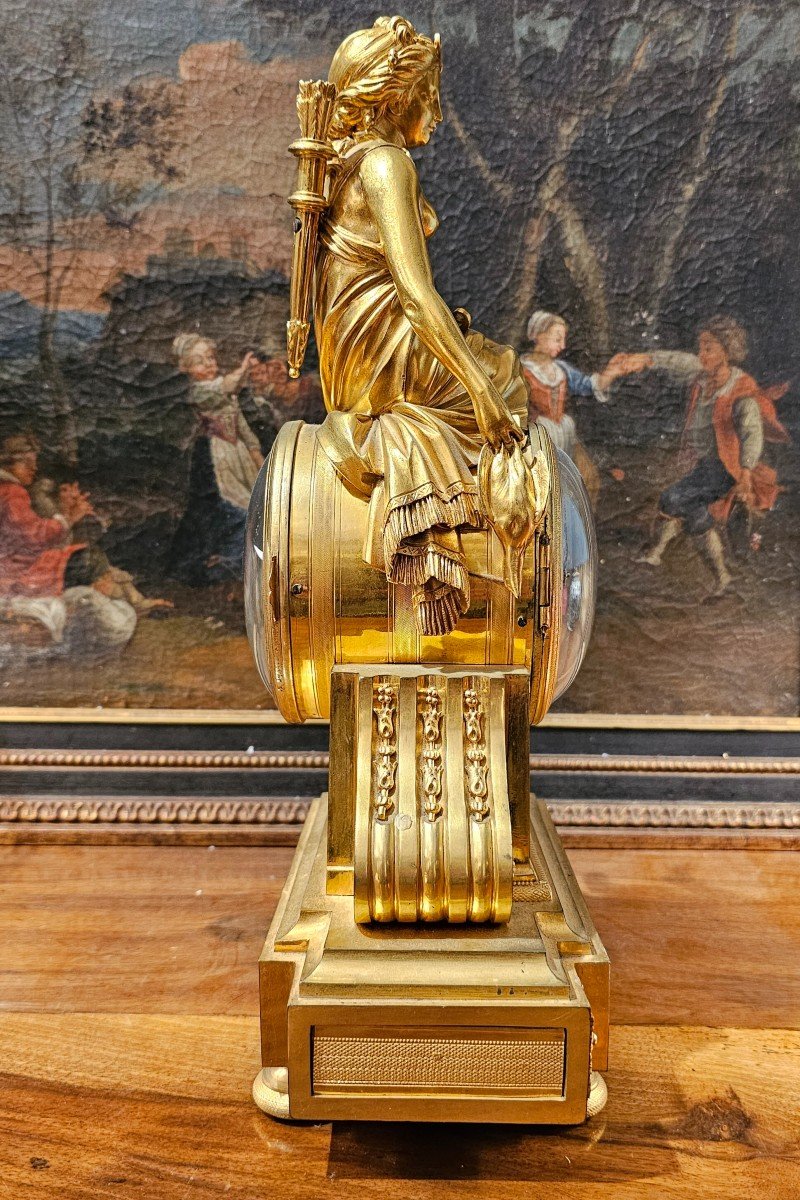 Pendule En Bronze Doré Epoque Louis XVI-photo-1