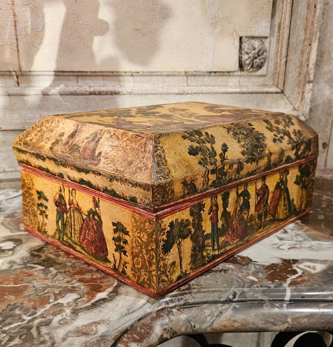 Large Box In Carta Pasta Louis XV Period-photo-2