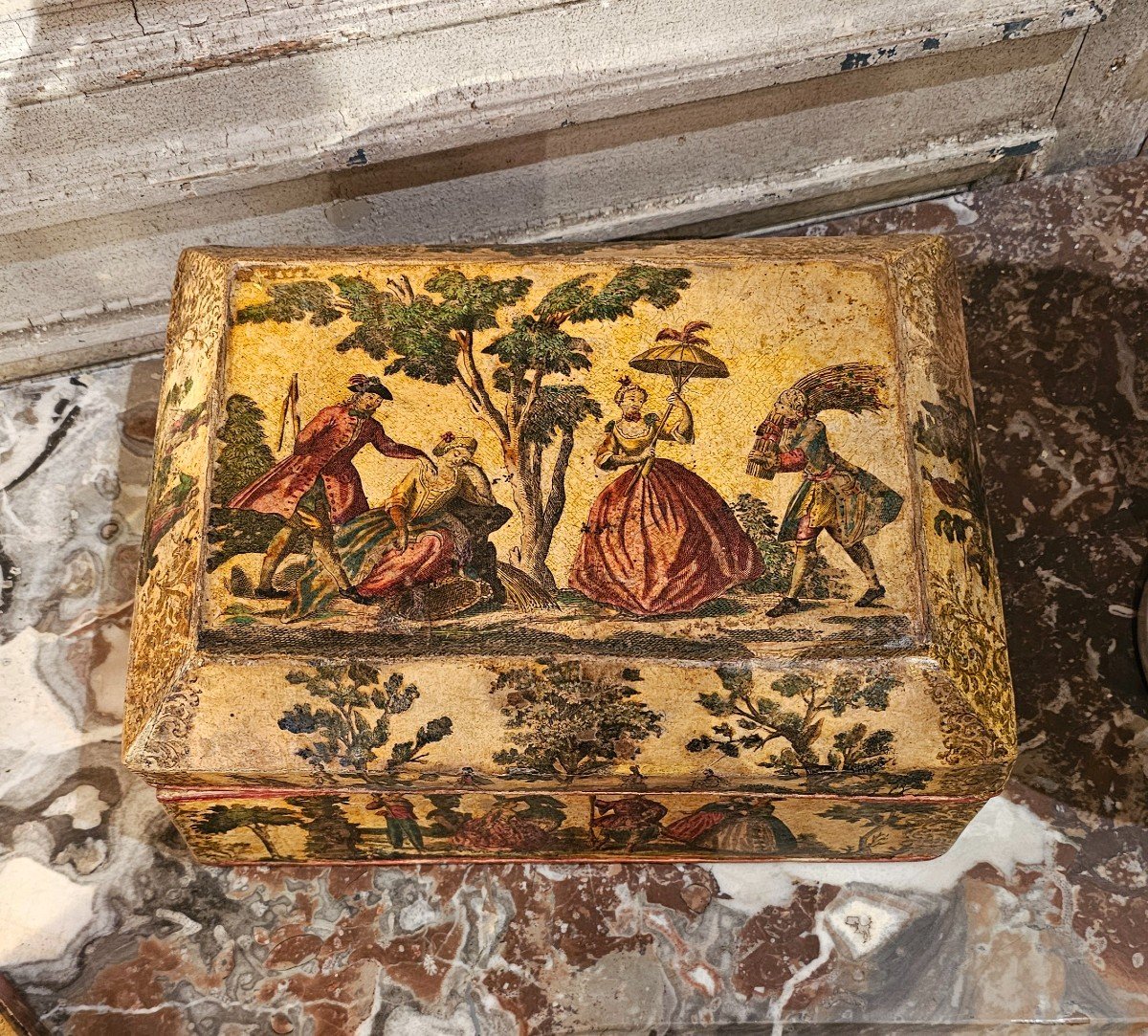 Large Box In Carta Pasta Louis XV Period-photo-7