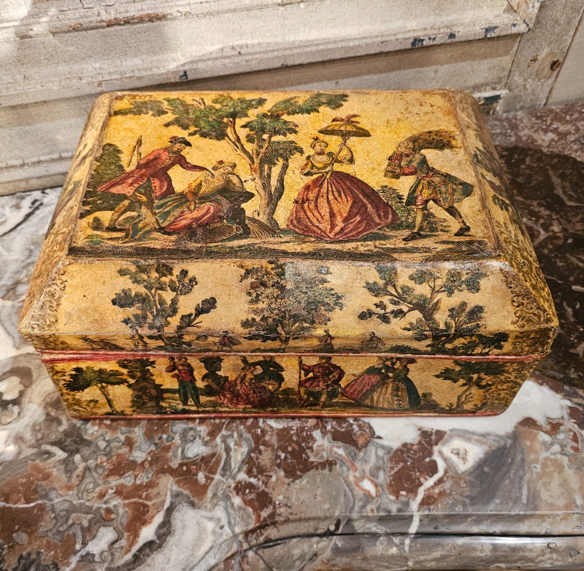 Large Box In Carta Pasta Louis XV Period-photo-8