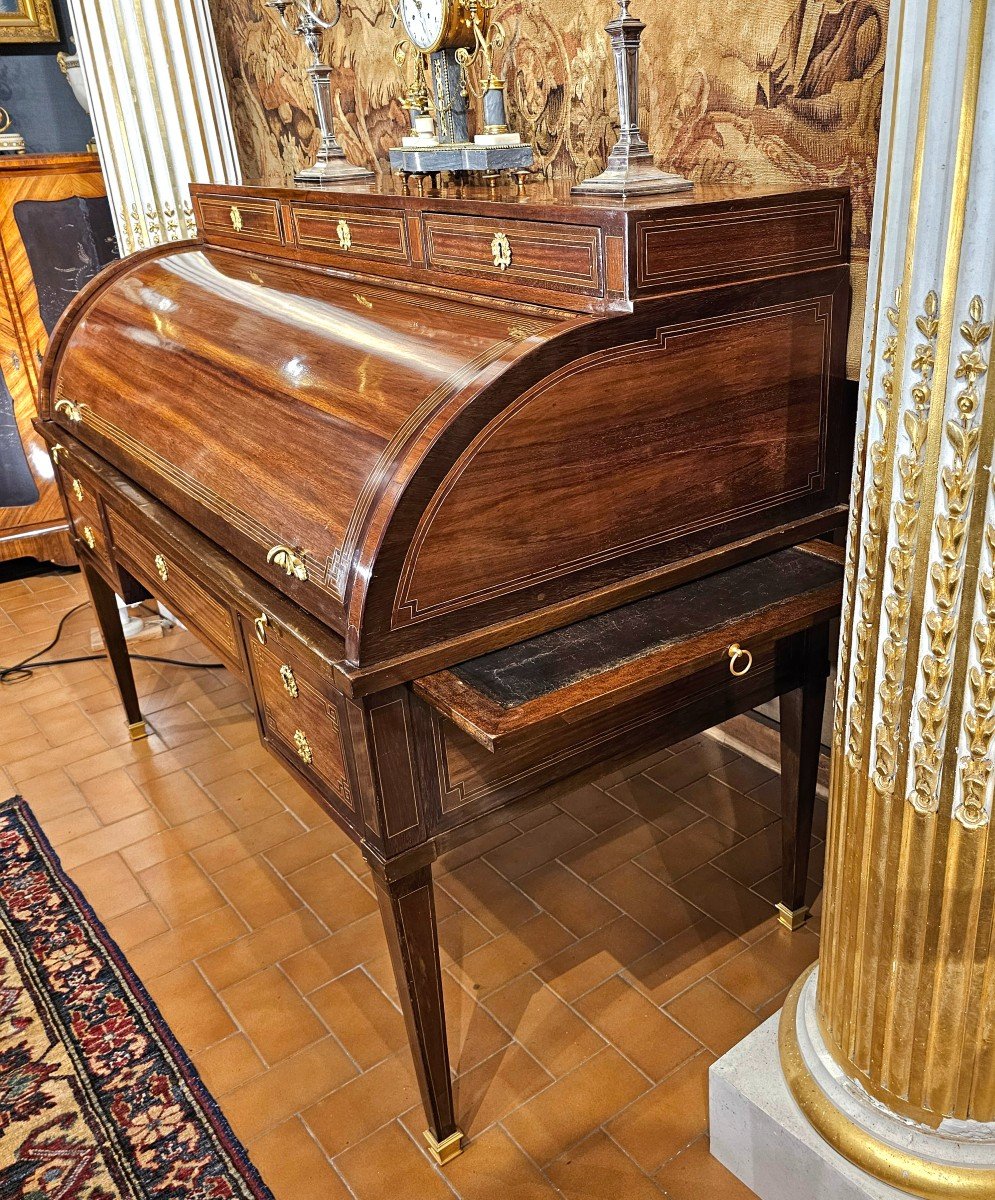 Important Louis XVI Period Cylinder Desk-photo-3