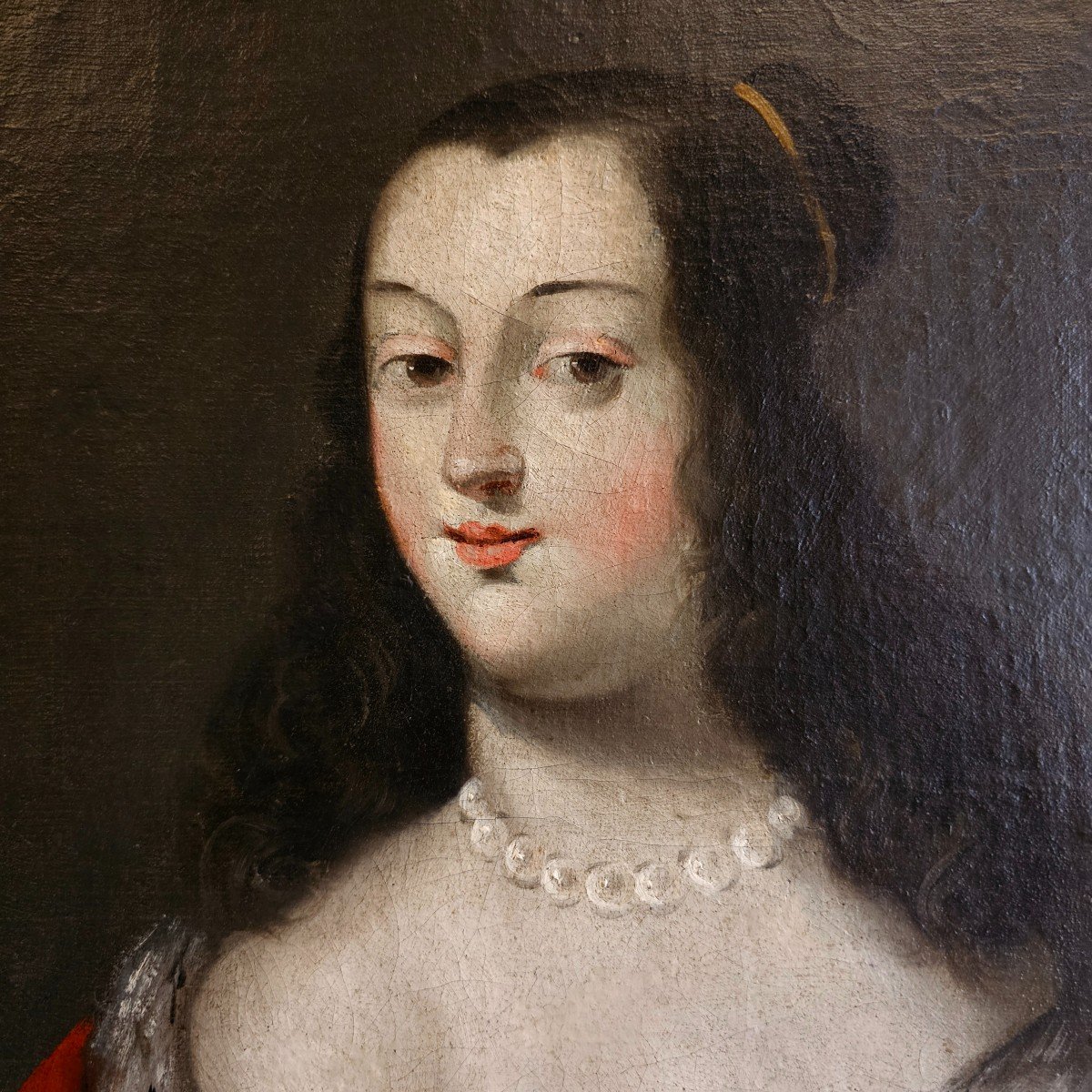 Portrait Of Young Woman Louis XIV Period-photo-2