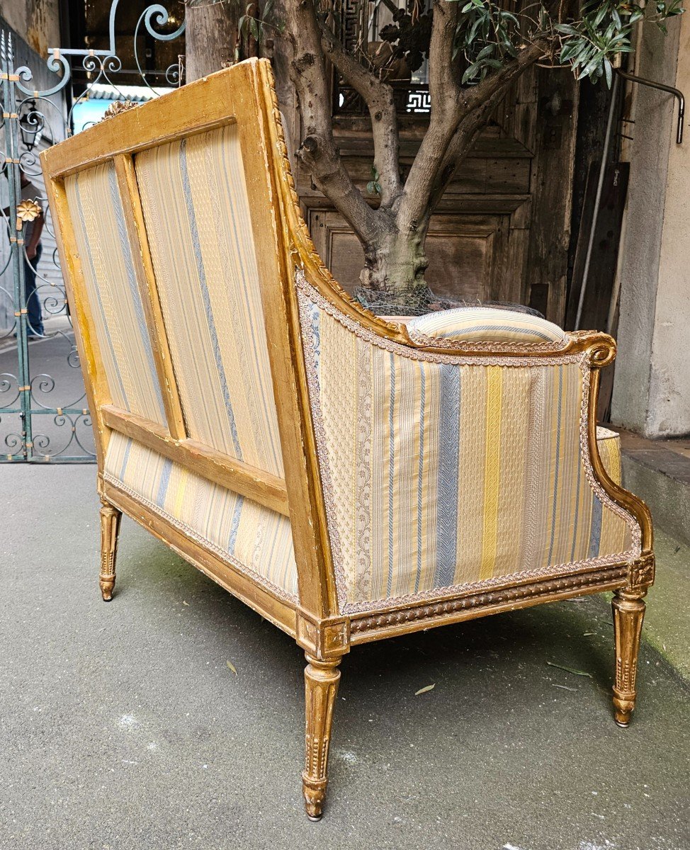 Marquise In Golden Wood Louis XVI Period-photo-2