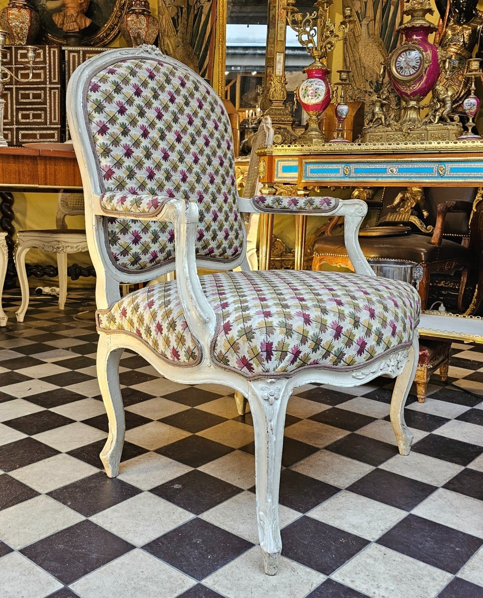 Pair Of Large Louis XV Period Armchairs-photo-2