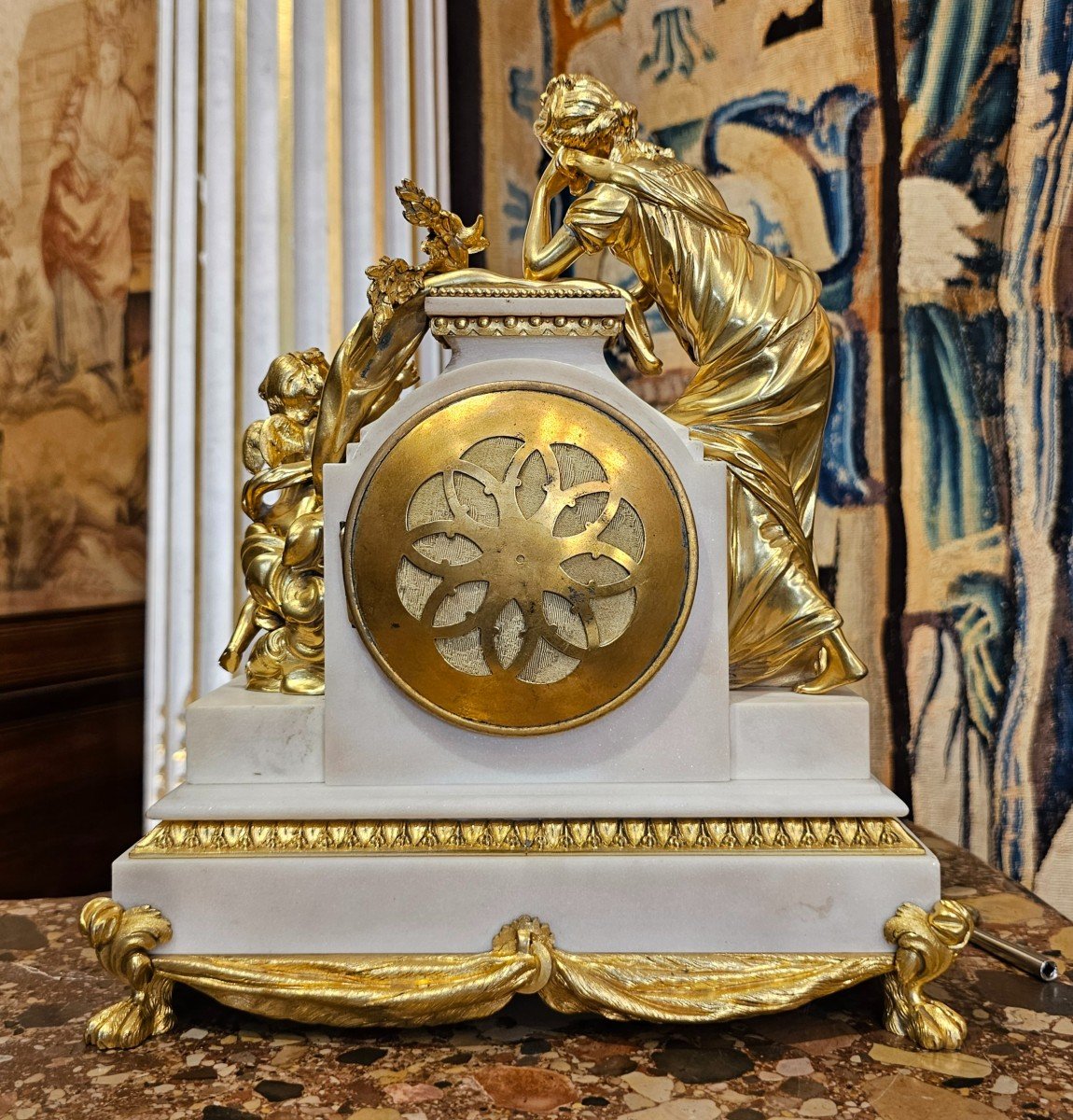 Pendulum In Gilt Bronze Louis XVI Period-photo-4