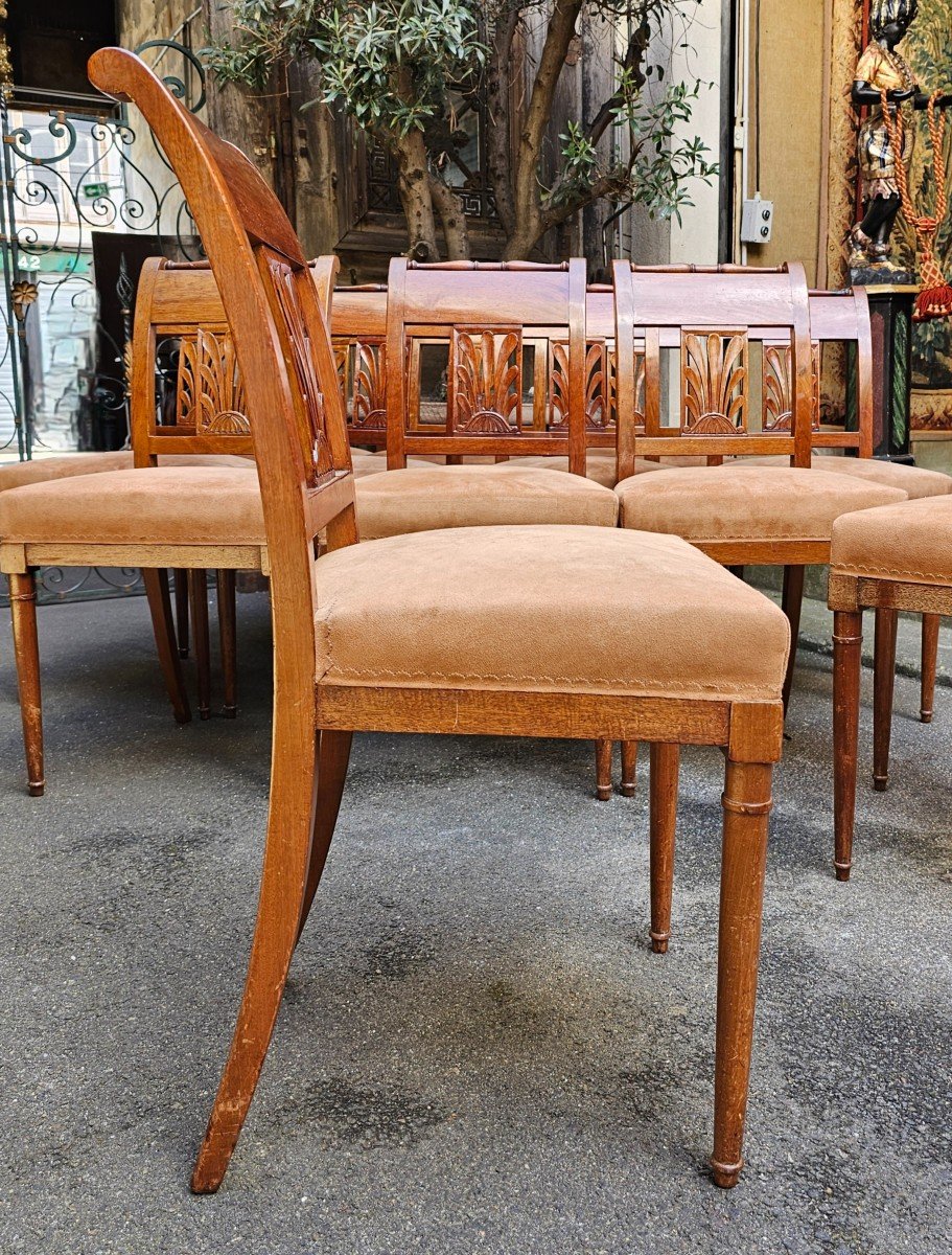 Suite Of Twelve Directoire Style Mahogany Chairs-photo-4