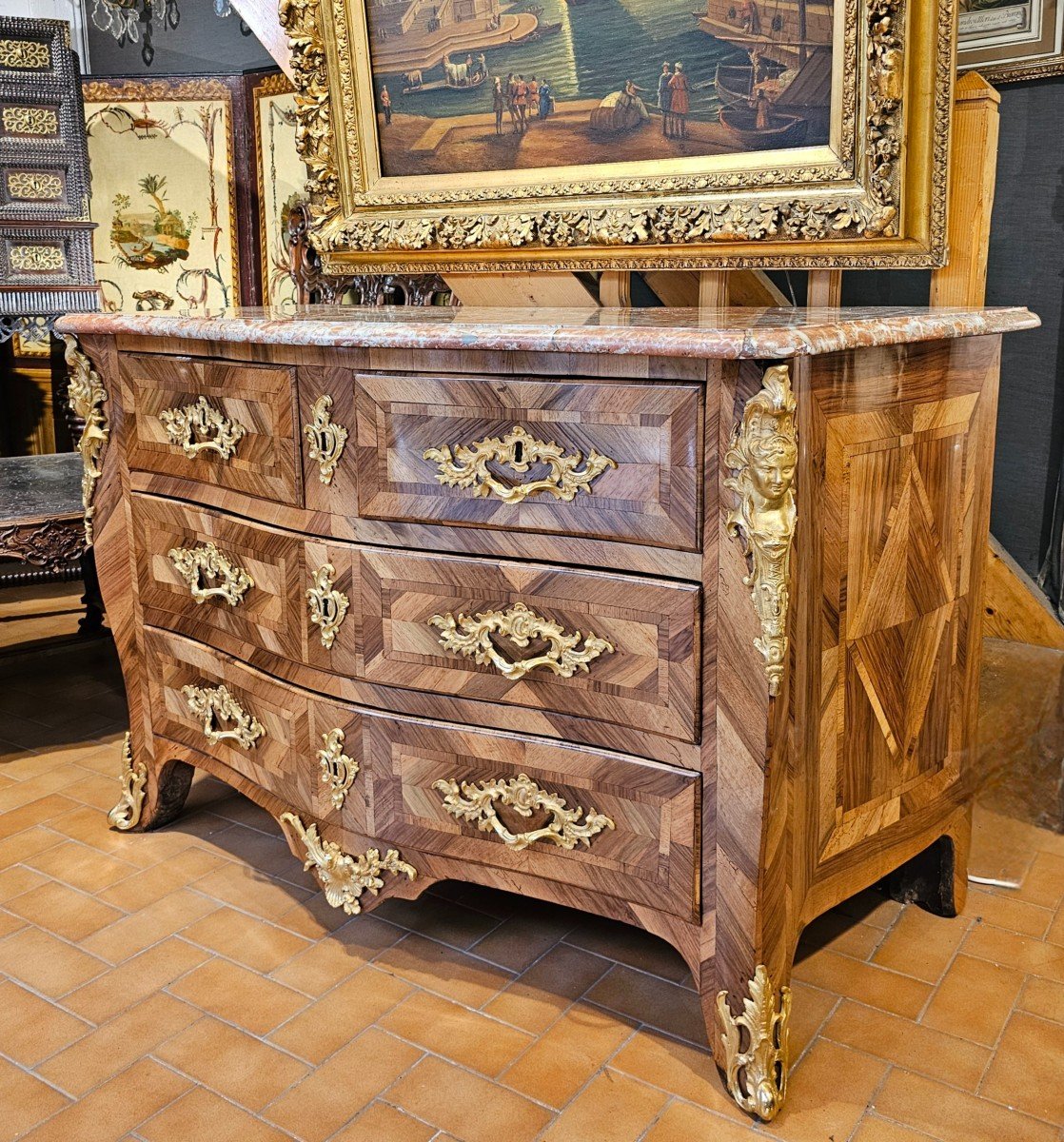 Commode Galbée Epoque Louis XV-photo-2