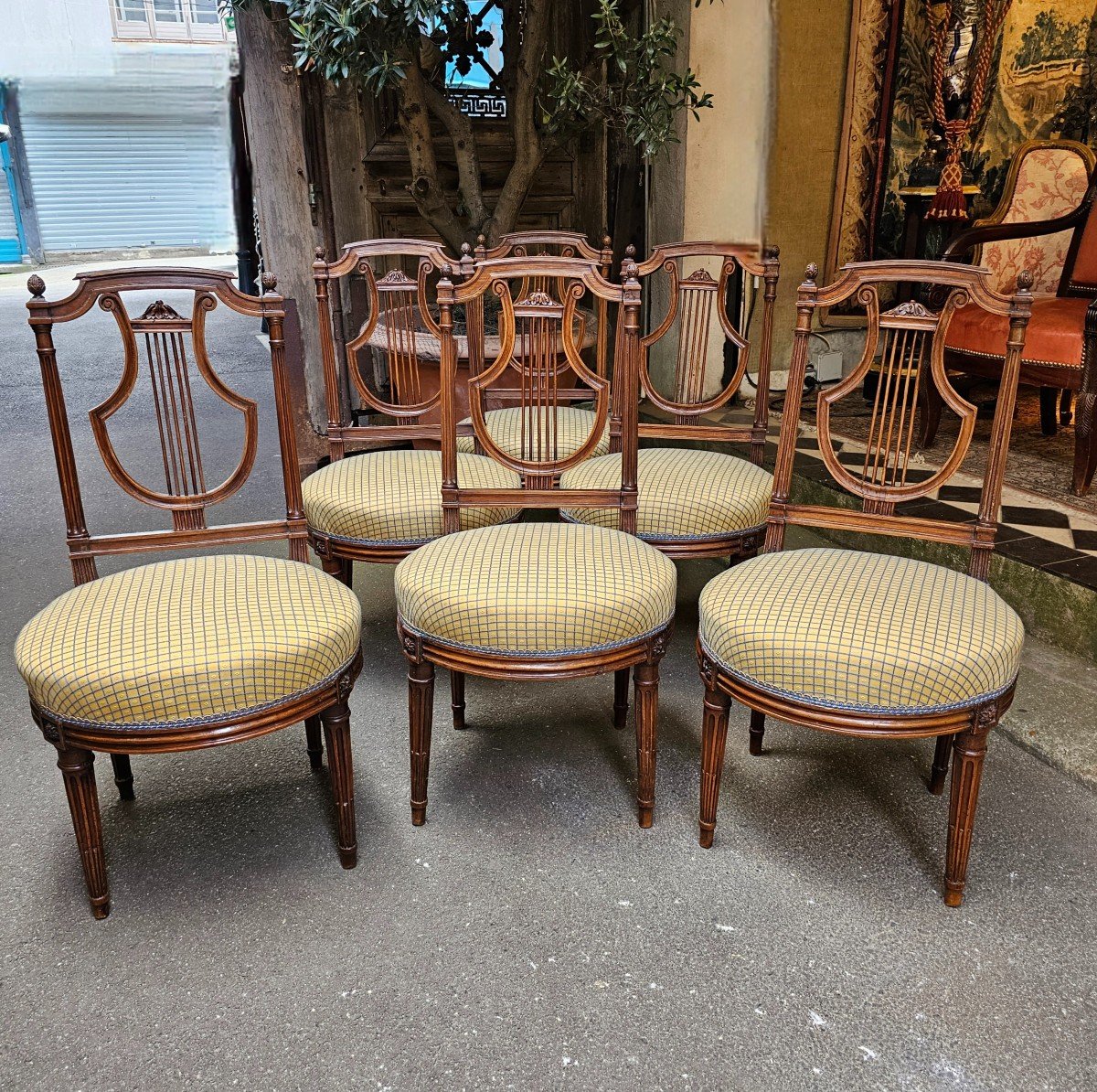 Suite De Six Chaises Epoque Louis XVI-photo-1