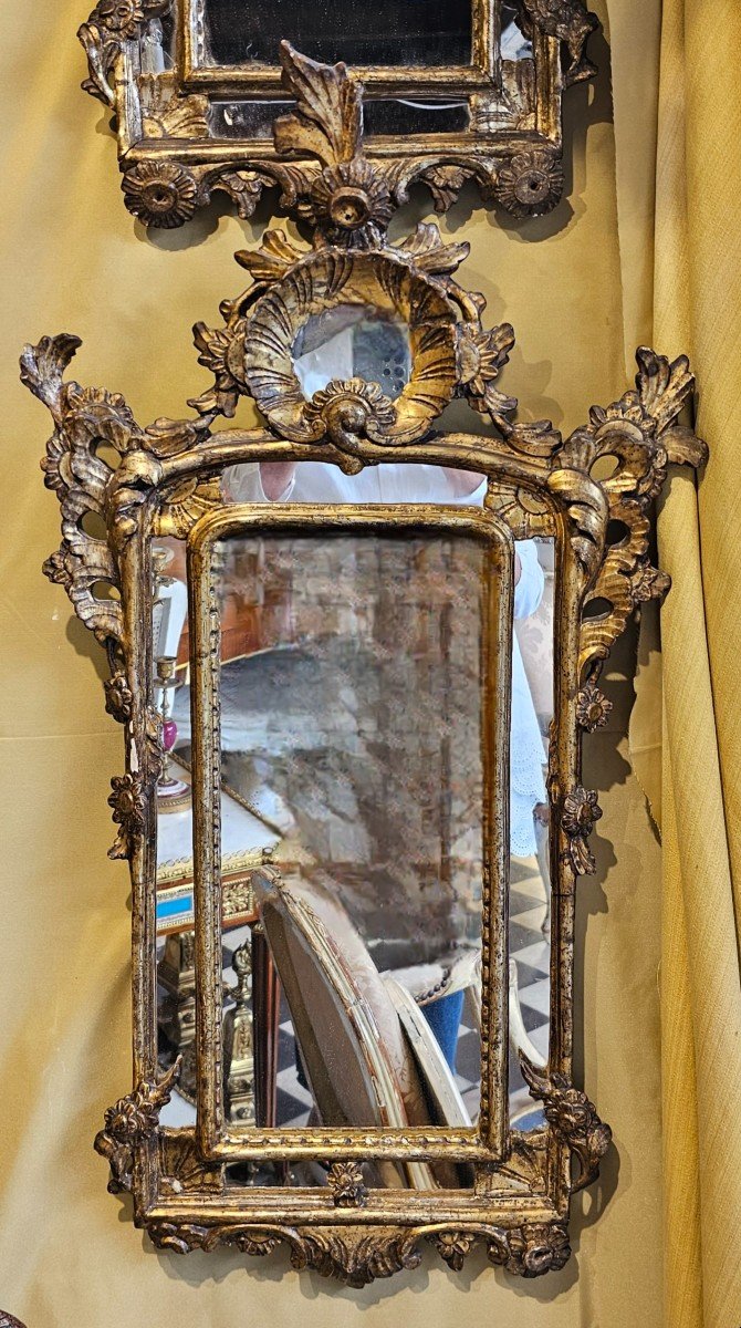 Paire De Miroirs à Parecloses Epoque Louis XV-photo-3