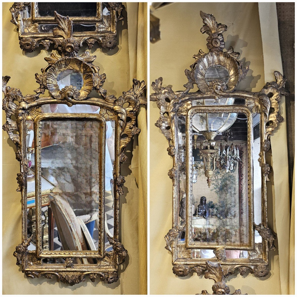 Paire De Miroirs à Parecloses Epoque Louis XV