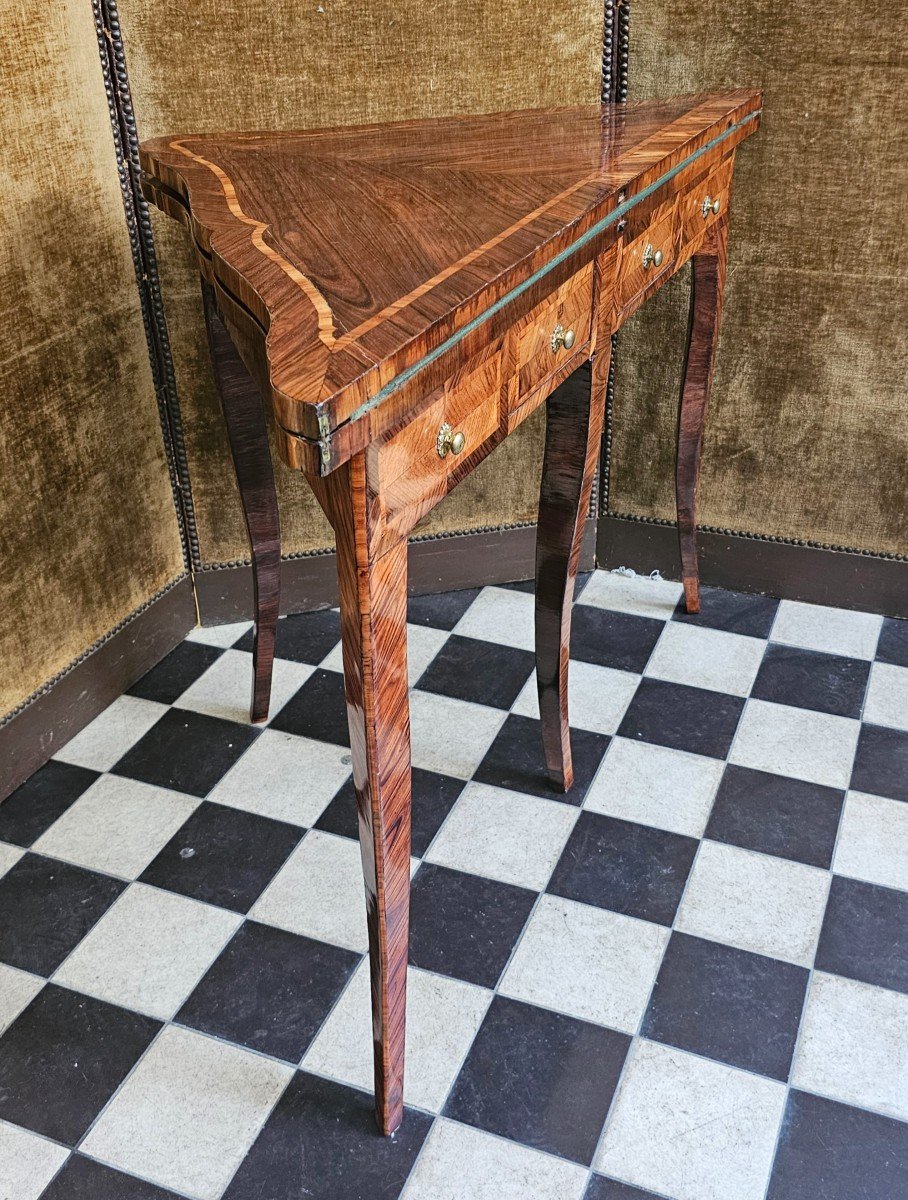 Louis XV Period Triangular Games Table-photo-4