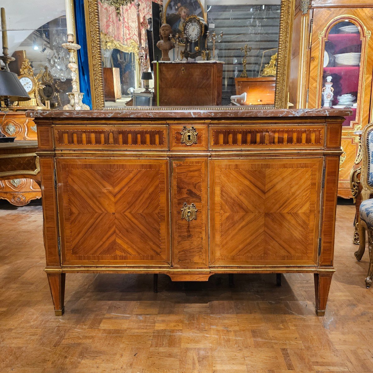 Louis XVI Period Chest Of Drawers With Doors-photo-2