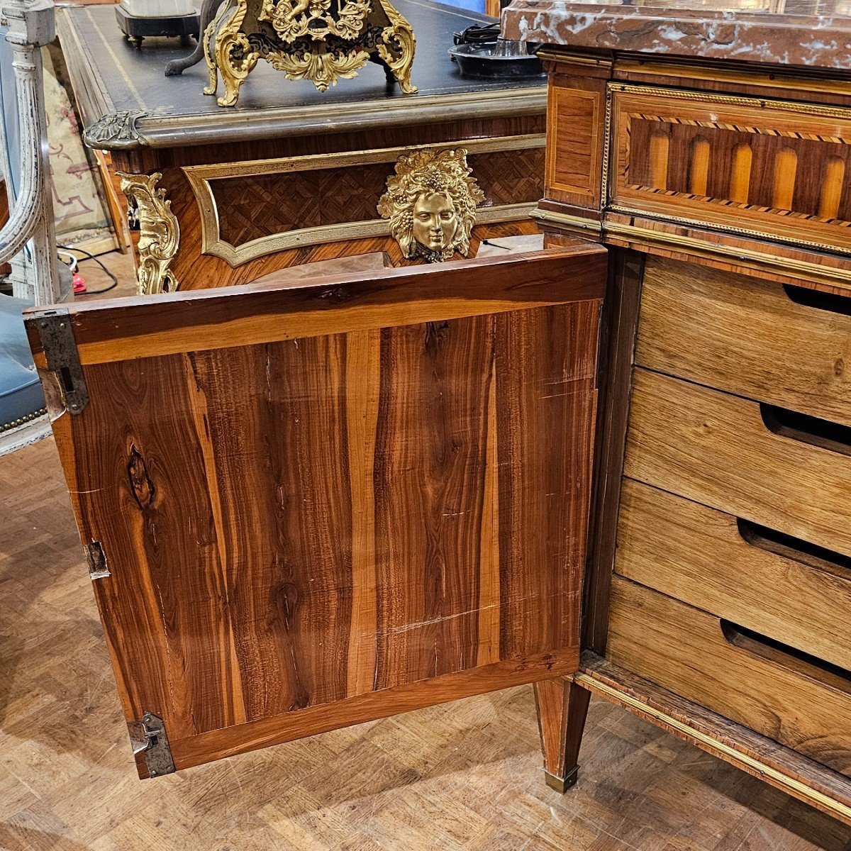 Louis XVI Period Chest Of Drawers With Doors-photo-1