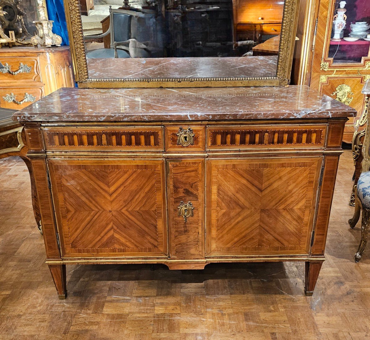 Louis XVI Period Chest Of Drawers With Doors-photo-4