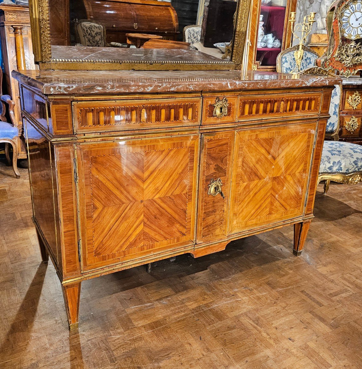 Louis XVI Period Chest Of Drawers With Doors