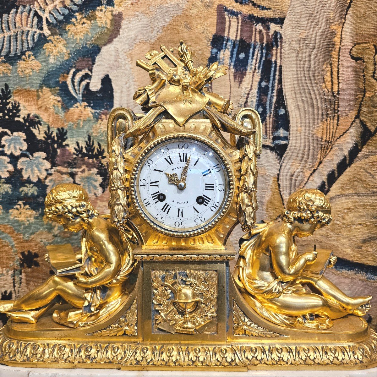 Important Louis XVI Period Gilt Bronze Clock-photo-2