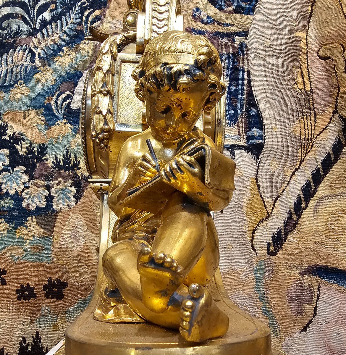 Important Louis XVI Period Gilt Bronze Clock-photo-4