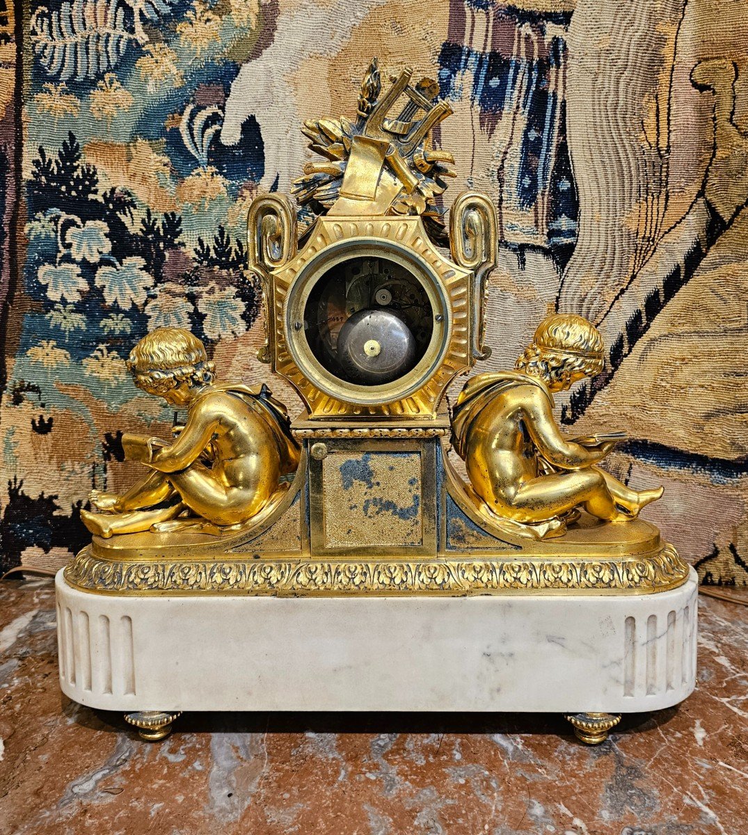 Important Louis XVI Period Gilt Bronze Clock-photo-5