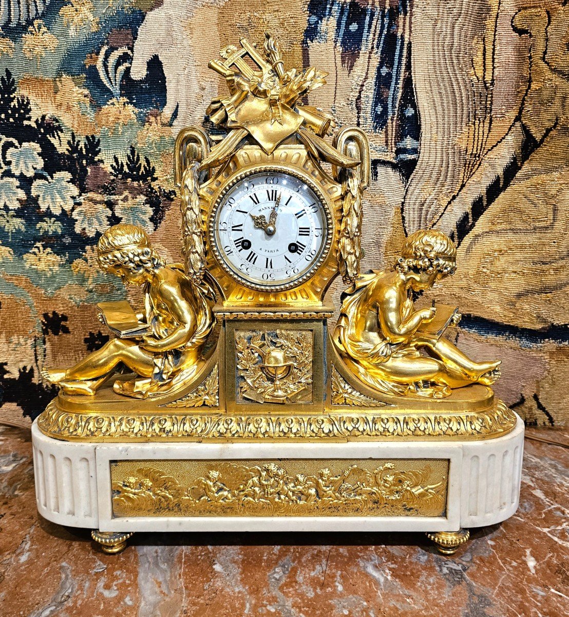 Important Louis XVI Period Gilt Bronze Clock