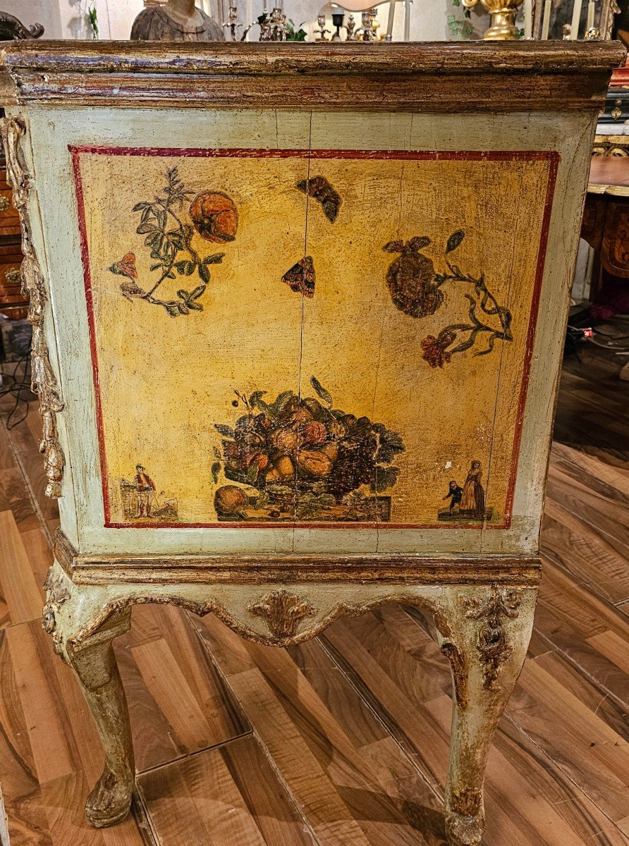 Rare Commode à Décors d'Arte Povera, Venise XVIIIème Siècle-photo-5