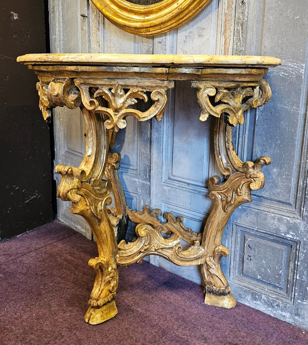 18th Century Gilded Wood Console-photo-2