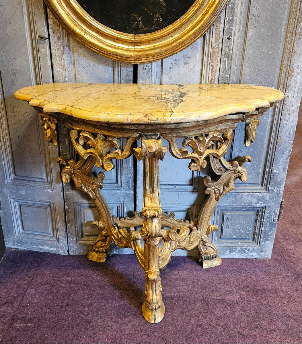 18th Century Gilded Wood Console-photo-3