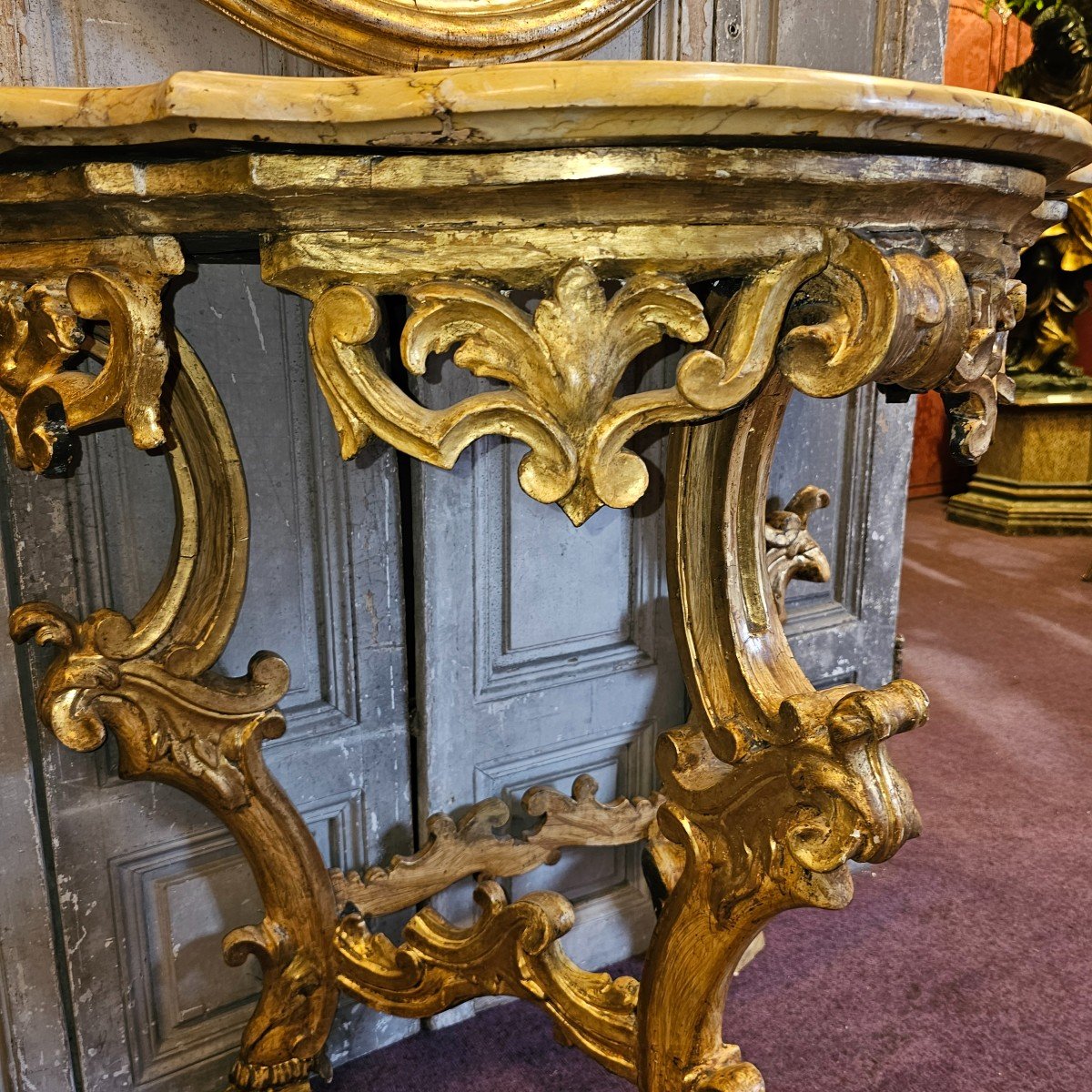 18th Century Gilded Wood Console-photo-1