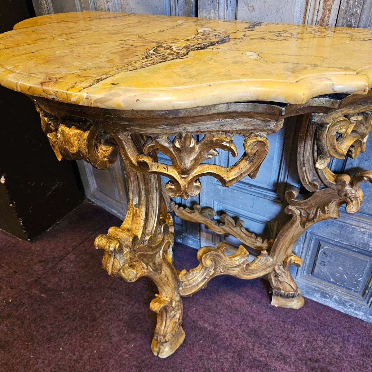 18th Century Gilded Wood Console-photo-2