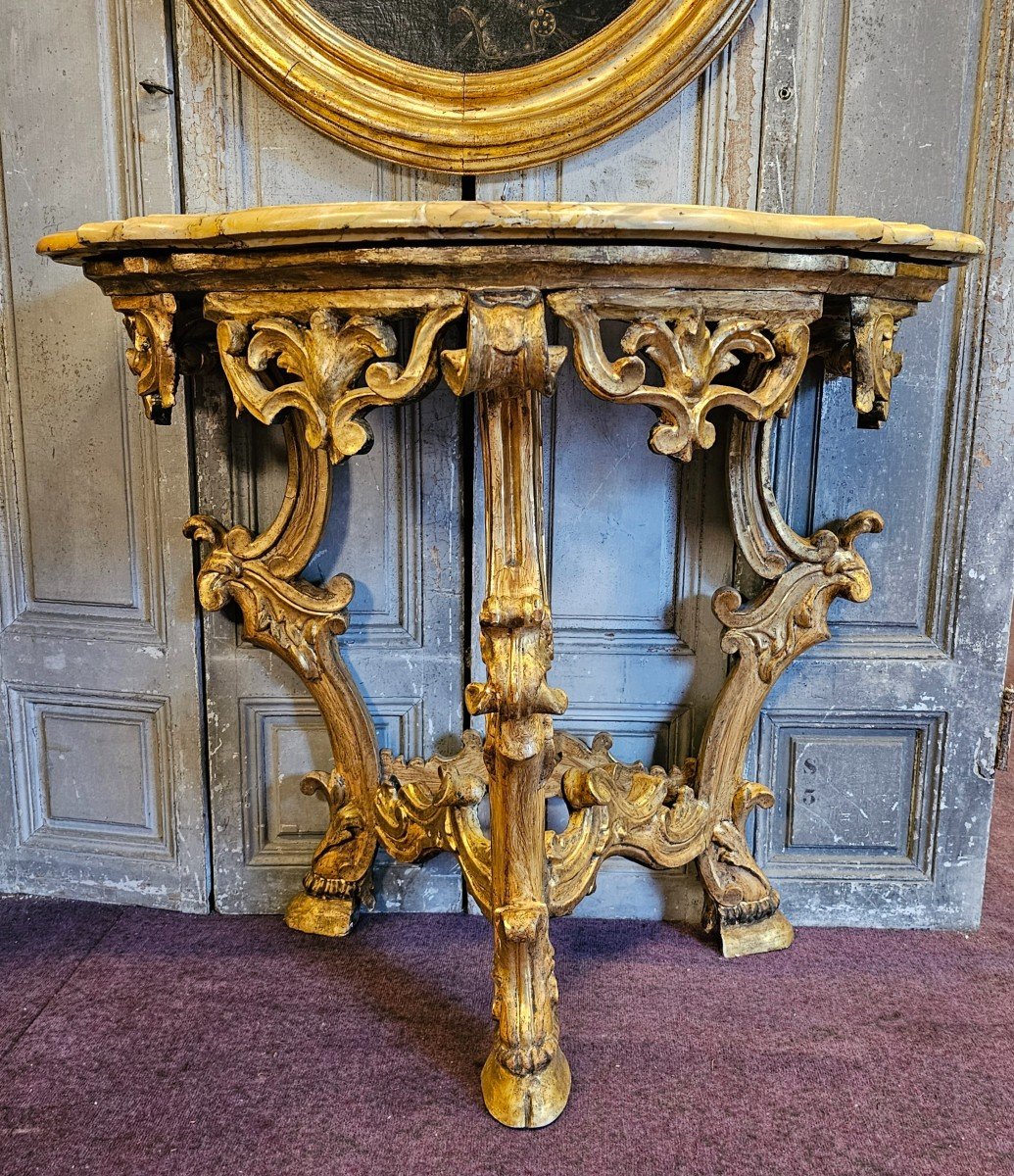 18th Century Gilded Wood Console