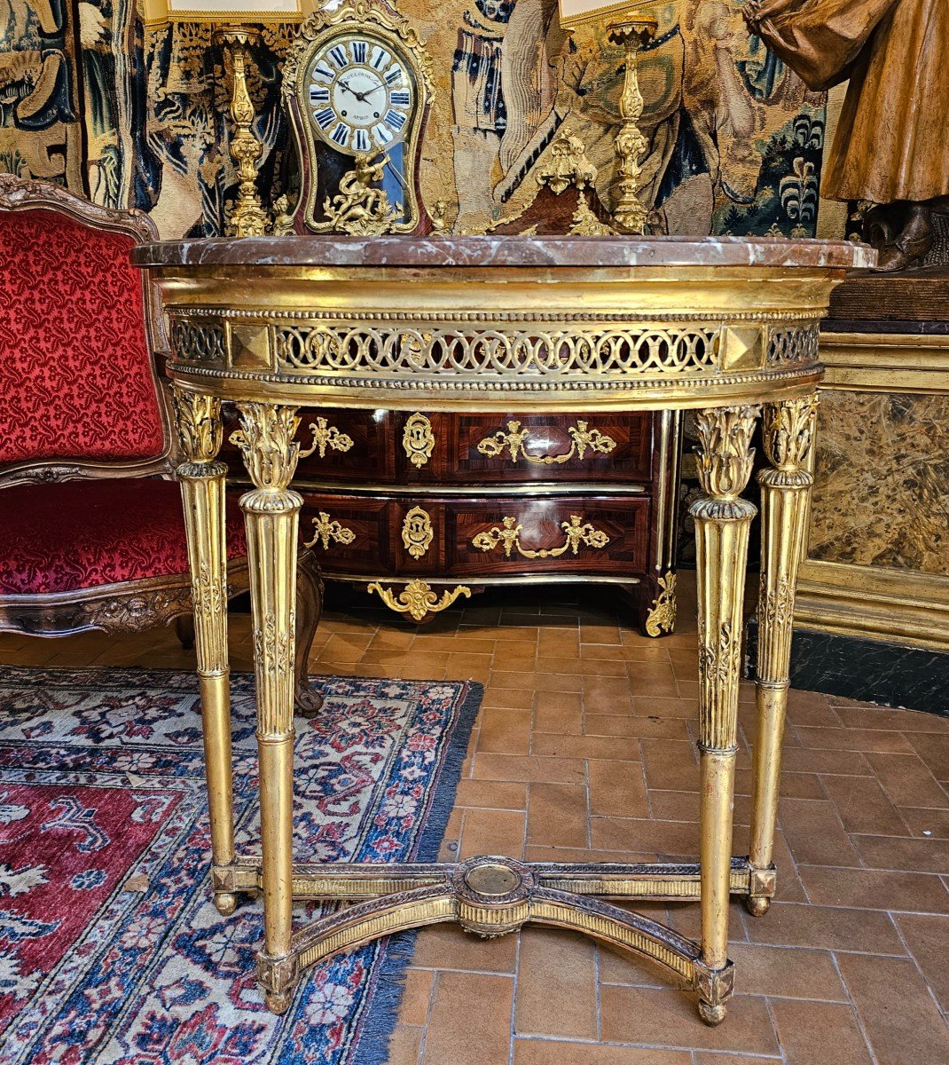 Console De Forme Demi-lune Epoque Louis XVI